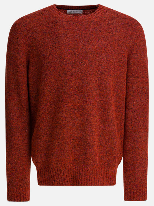 Crewneck sweaters Solid colour  Red - Brunello Cucinelli Men | PDP | VIETTI Online Store 
