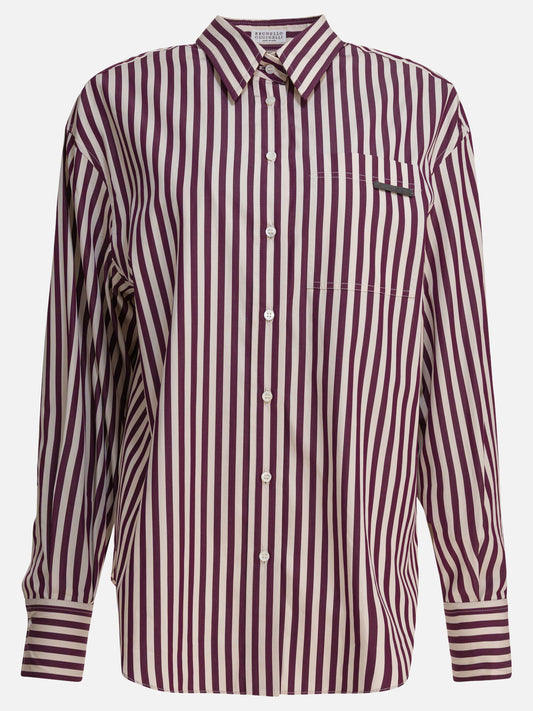 Casual shirts Striped  Beige - Brunello Cucinelli Women | PLP | VIETTI Online Store 
