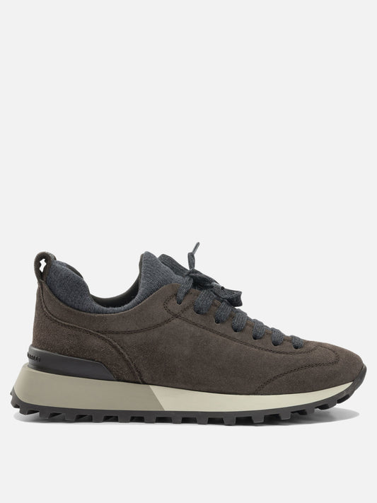 Low top sneakers 60% virgin wool 30% cashmere 10% silk  Black - Brunello Cucinelli Women | VIETTI Online Store 
