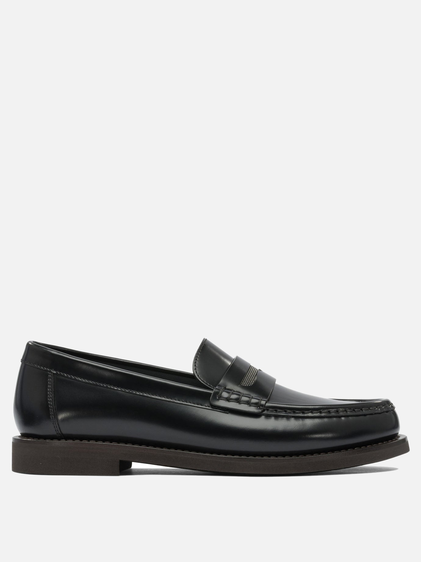 Loafers 100% leather - 100% rubber  Black - Brunello Cucinelli Women | PDP | VIETTI Online Store | thumbnail
