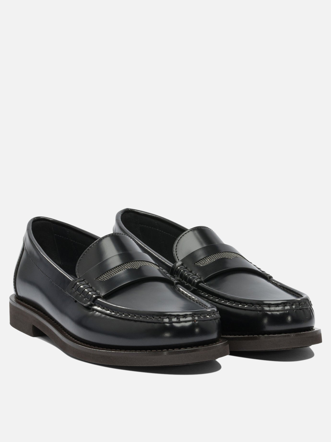 Loafers 100% leather - 100% rubber  Black - Brunello Cucinelli Women | PDP | VIETTI Online Store | Zoom-Modal_2
