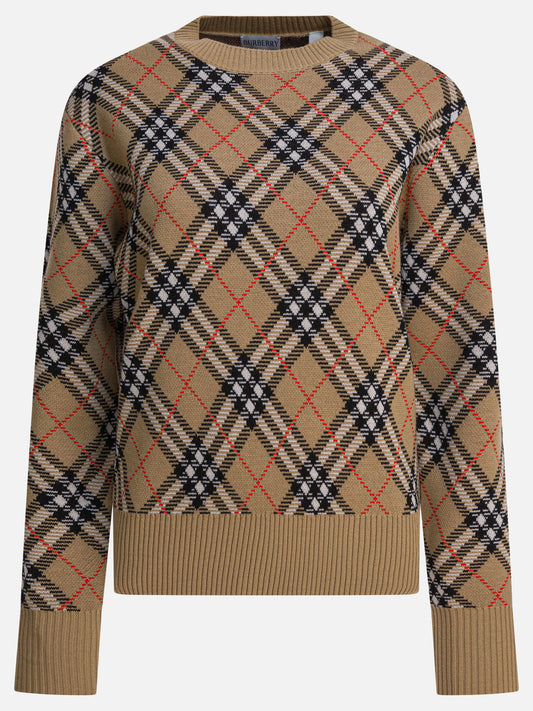Crewneck sweaters Check  Beige - Burberry Women | PDP | VIETTI Online Store 
