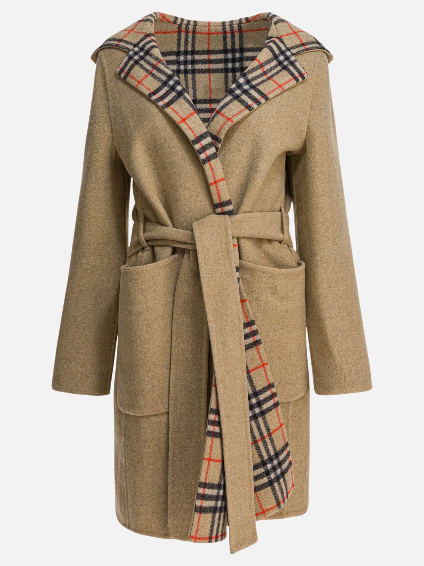 Long coats Check  Beige - Burberry Women | PDP | VIETTI Online Store | thumbnail