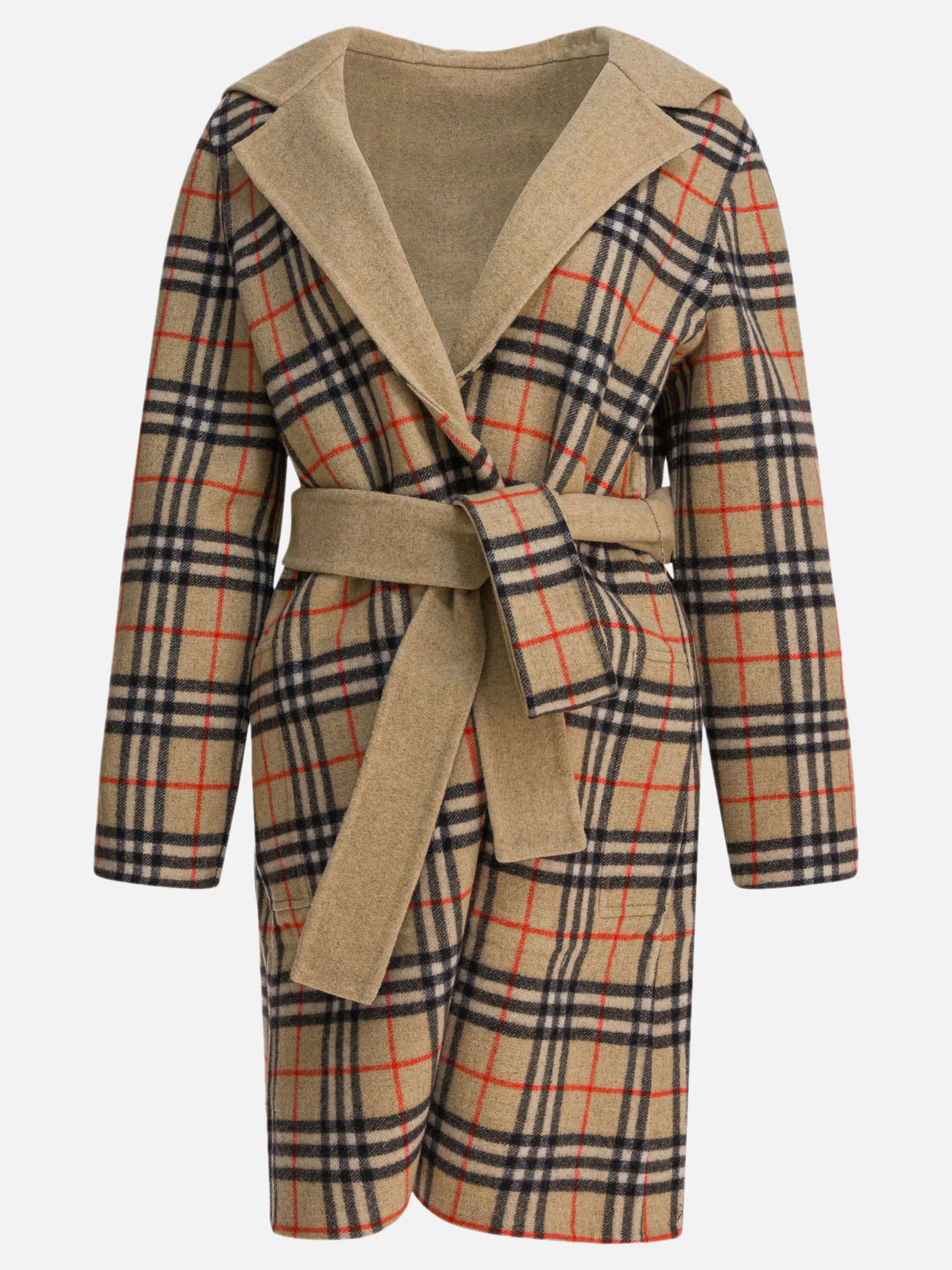 Long coats Check  Beige - Burberry Women | PDP | VIETTI Online Store | thumbnail_2