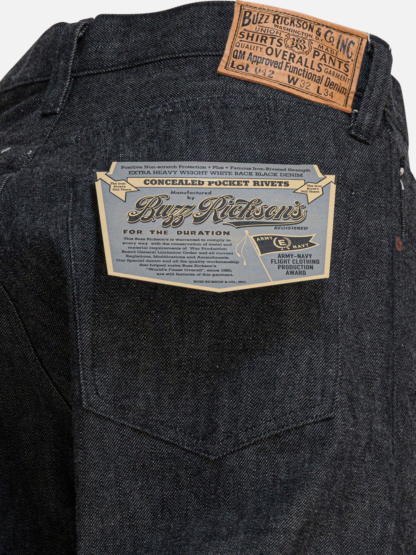 Straight-leg jeans Solid colour  Black - Buzz Rickson's Men | PDP | VIETTI Online Store | Zoom-Modal_4
