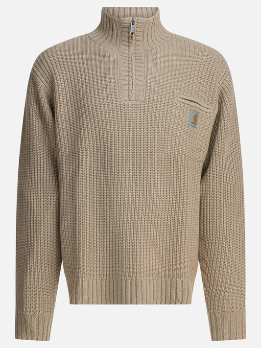 Half zip sweaters Logo  Beige - Carhartt WIP Men | PLP | VIETTI Online Store 
