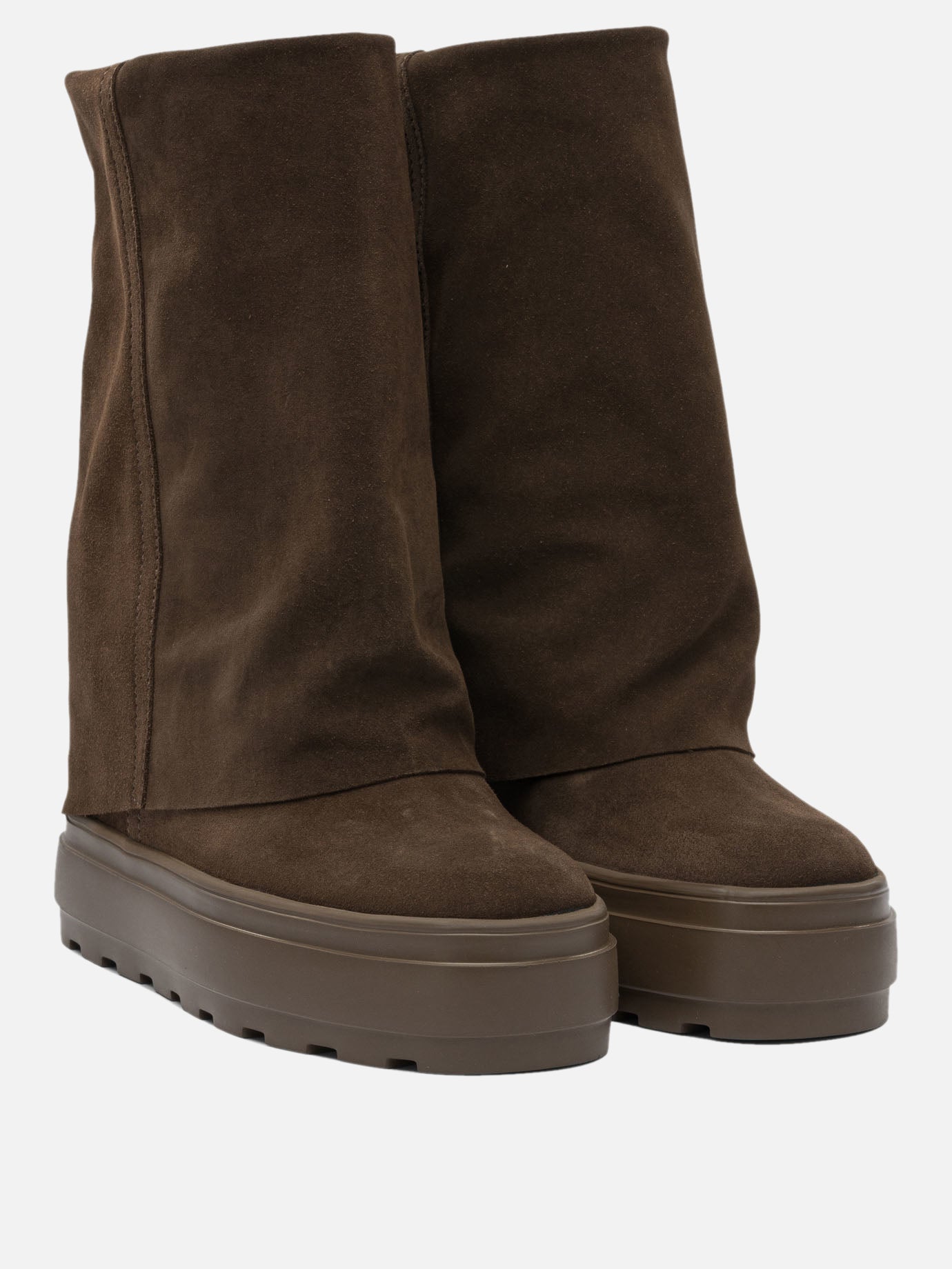 Pull-on boots 100% suede - 100% rubber  Brown - Casadei Women | PDP | VIETTI Online Store | thumbnail_2