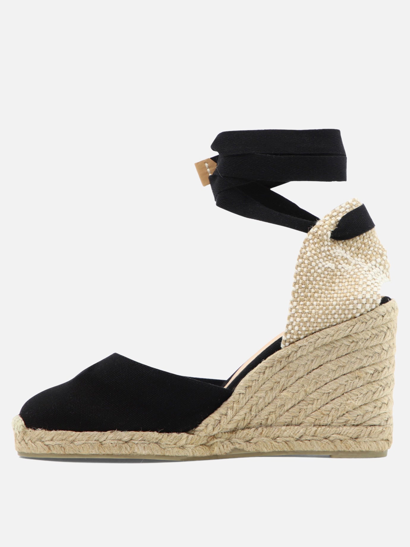 Heeled espadrilles 100% organic cotton - 100% rubber  Black - Castañer Women | PDP | VIETTI Online Store | thumbnail_3