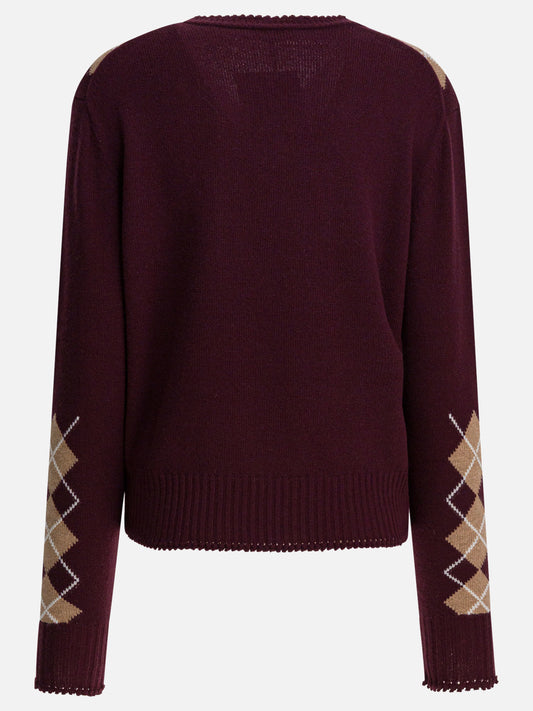 V neck sweaters Argyle  Bordeaux - Chloé Women | PDP | VIETTI Online Store | 2
