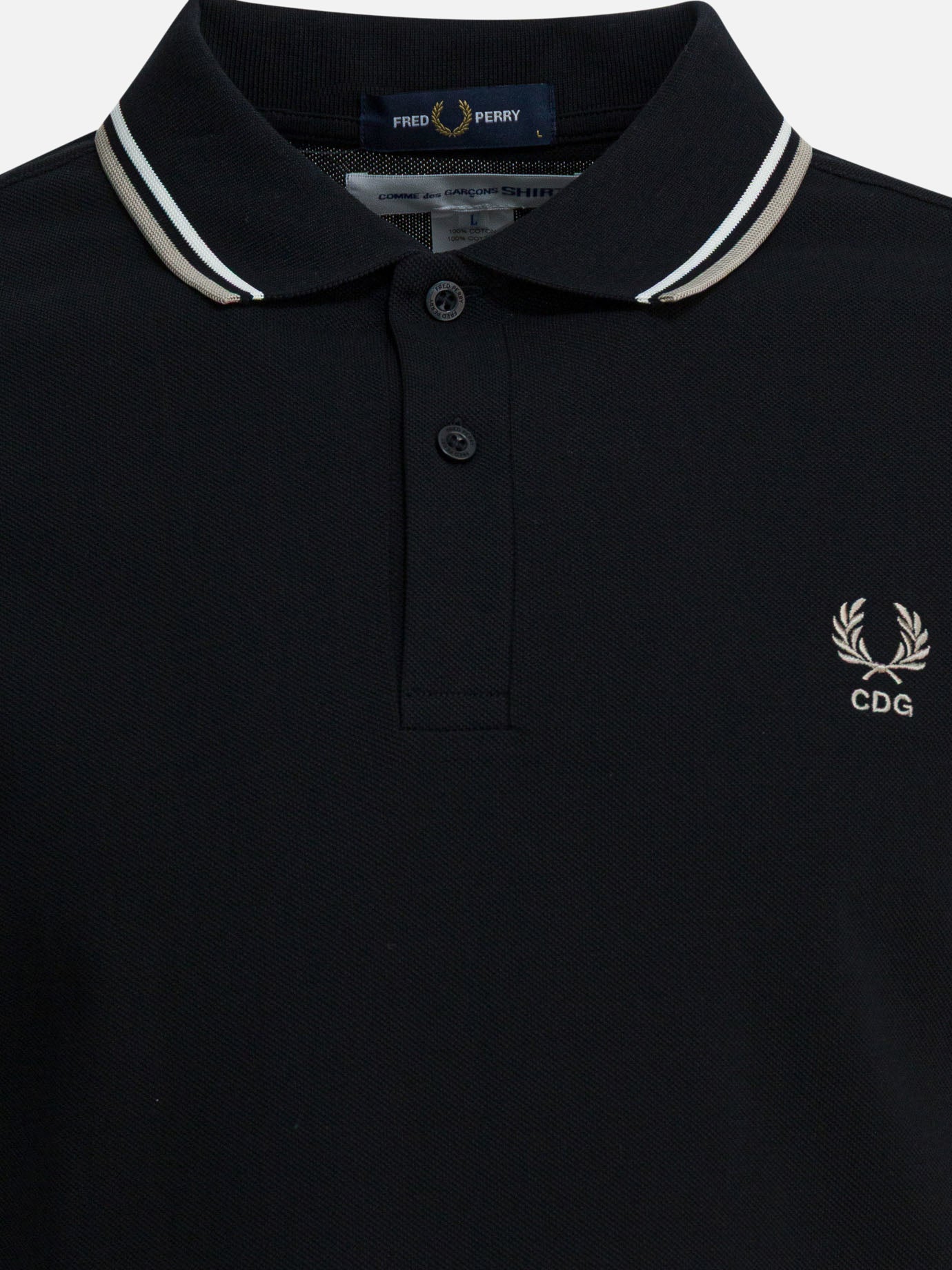 Polo shirts with buttons Logo  Black - Comme Des Garçons Shirt Men | PDP | VIETTI Online Store | thumbnail_3