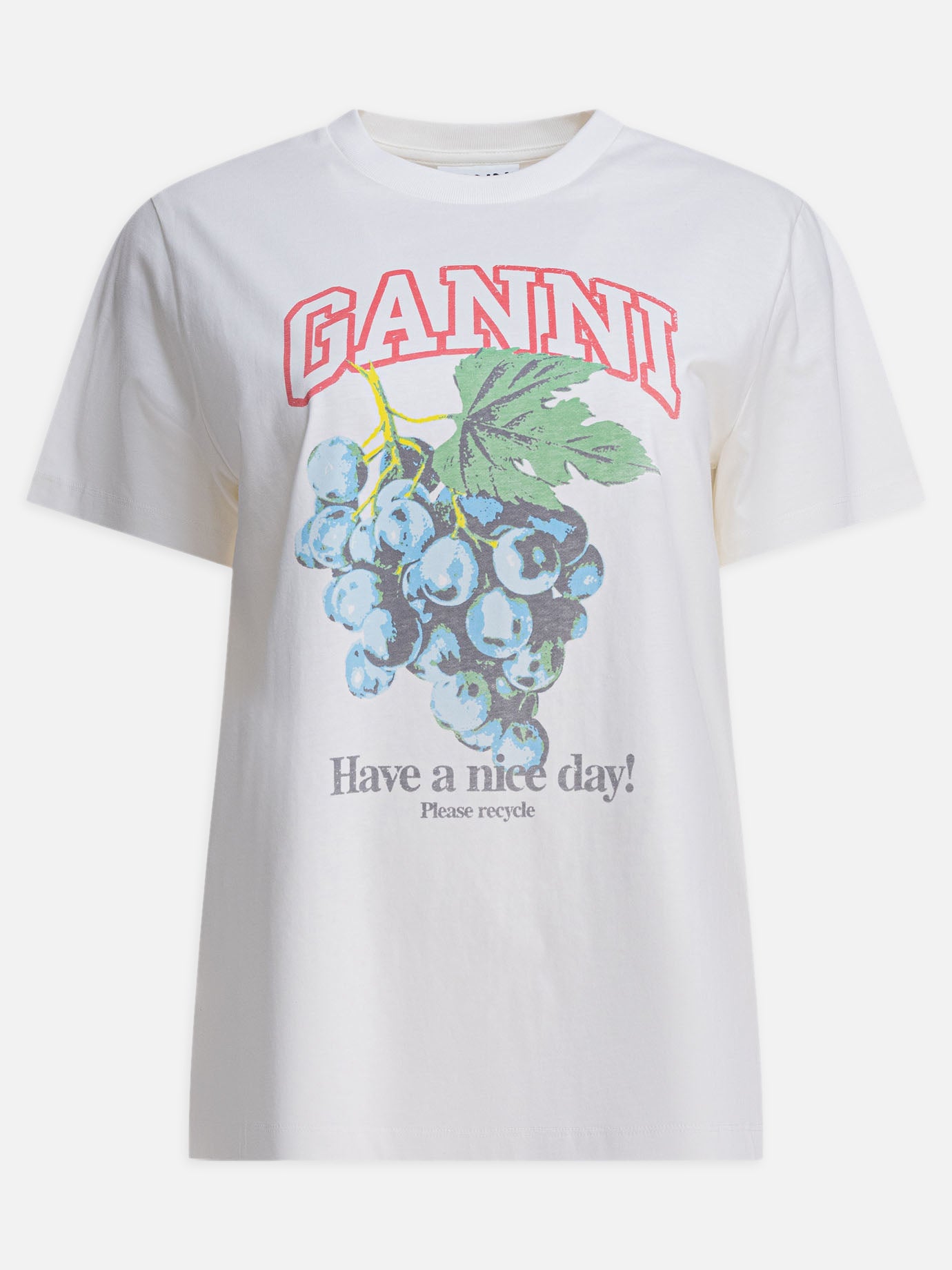 Crewneck t-shirts Logo  Beige - Ganni Women | PDP | VIETTI Online Store | Zoom-Modal
