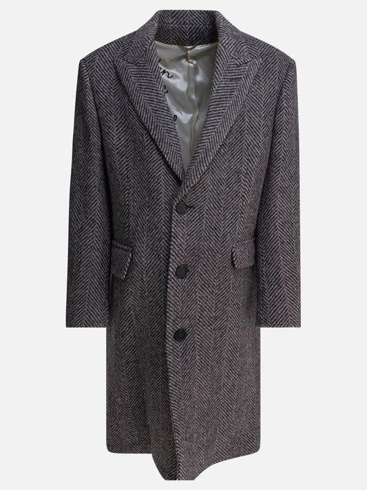 Golden Goose Single-breasted herringbone coat 16556706_48 Grey 1
