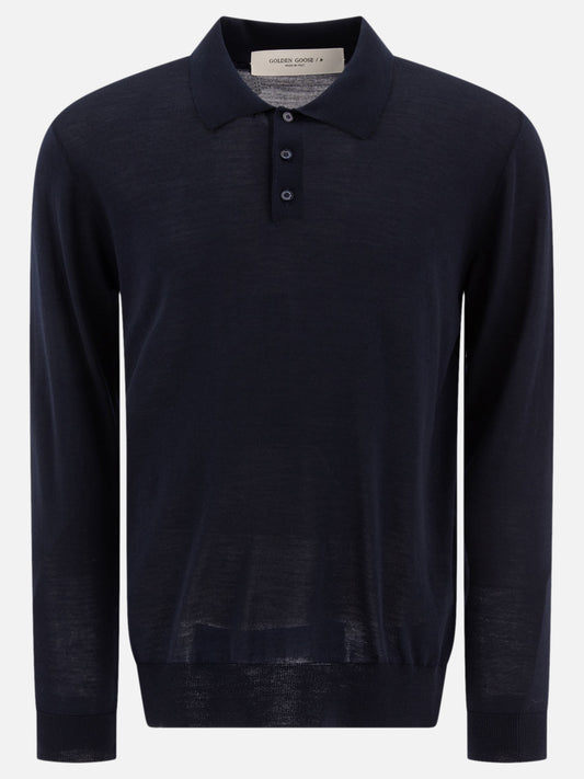 Golden Goose Wool long-sleeved polo shirt 16808659_M Blue 1