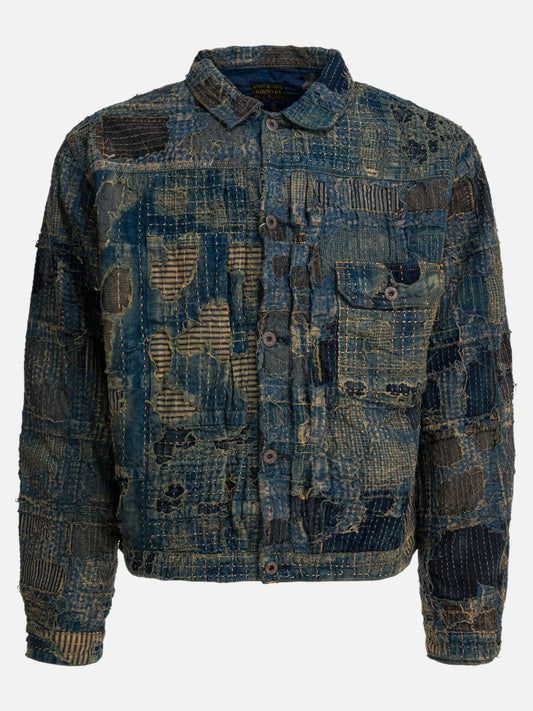 Denim jackets Textured knit  Blue - KAPITAL Men | PLP | VIETTI Online Store 
