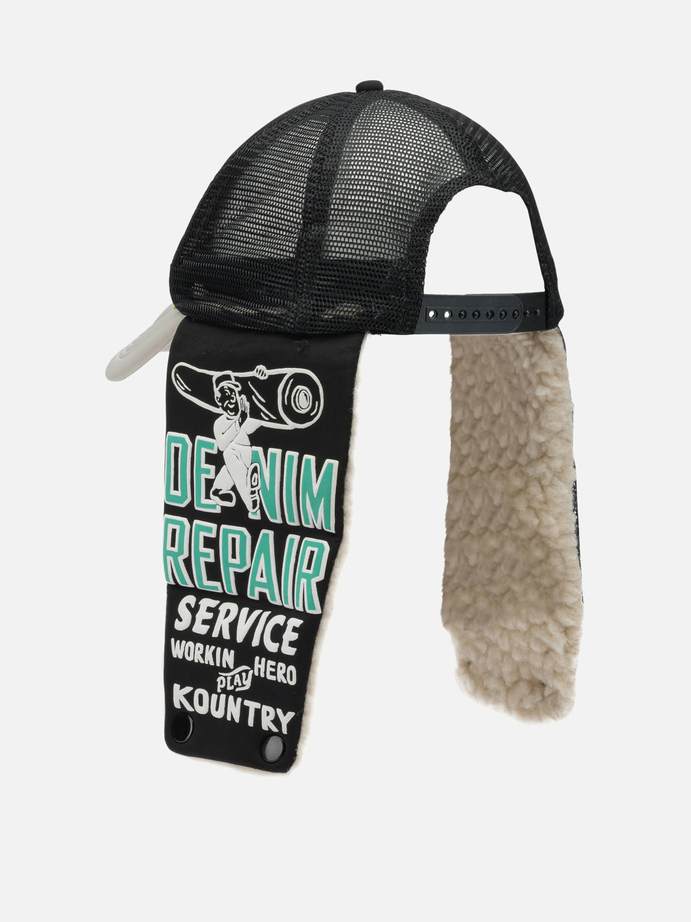 Trucker caps 100% polyester  Black - KAPITAL Men | PDP | VIETTI Online Store | Zoom-Modal_3
