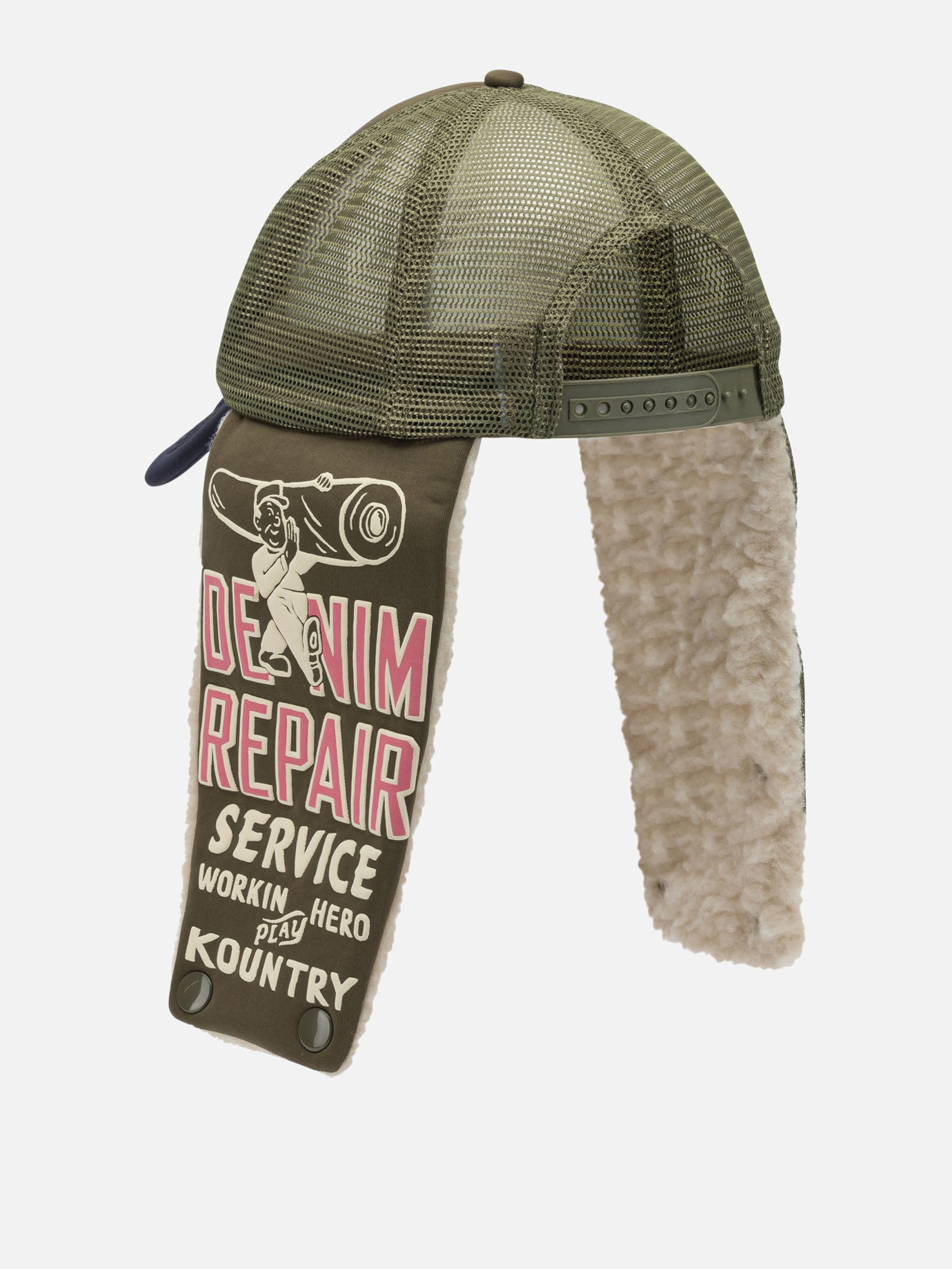 Trucker caps 100% polyester  Brown - KAPITAL Men | PDP | VIETTI Online Store | Zoom-Modal_3
