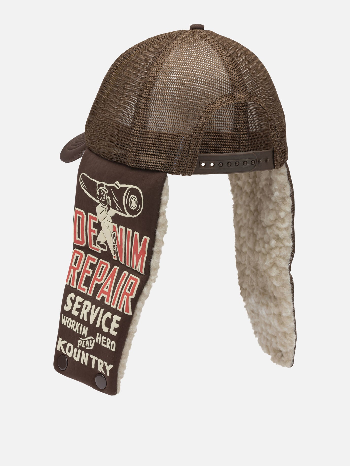 Trucker caps 100% polyester  Brown - KAPITAL Men | PDP | VIETTI Online Store | Zoom-Modal_3
