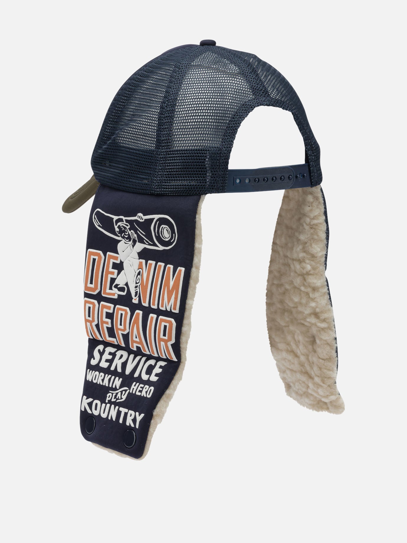 Trucker caps 100% polyester  Blue - KAPITAL Men | PDP | VIETTI Online Store | thumbnail_3