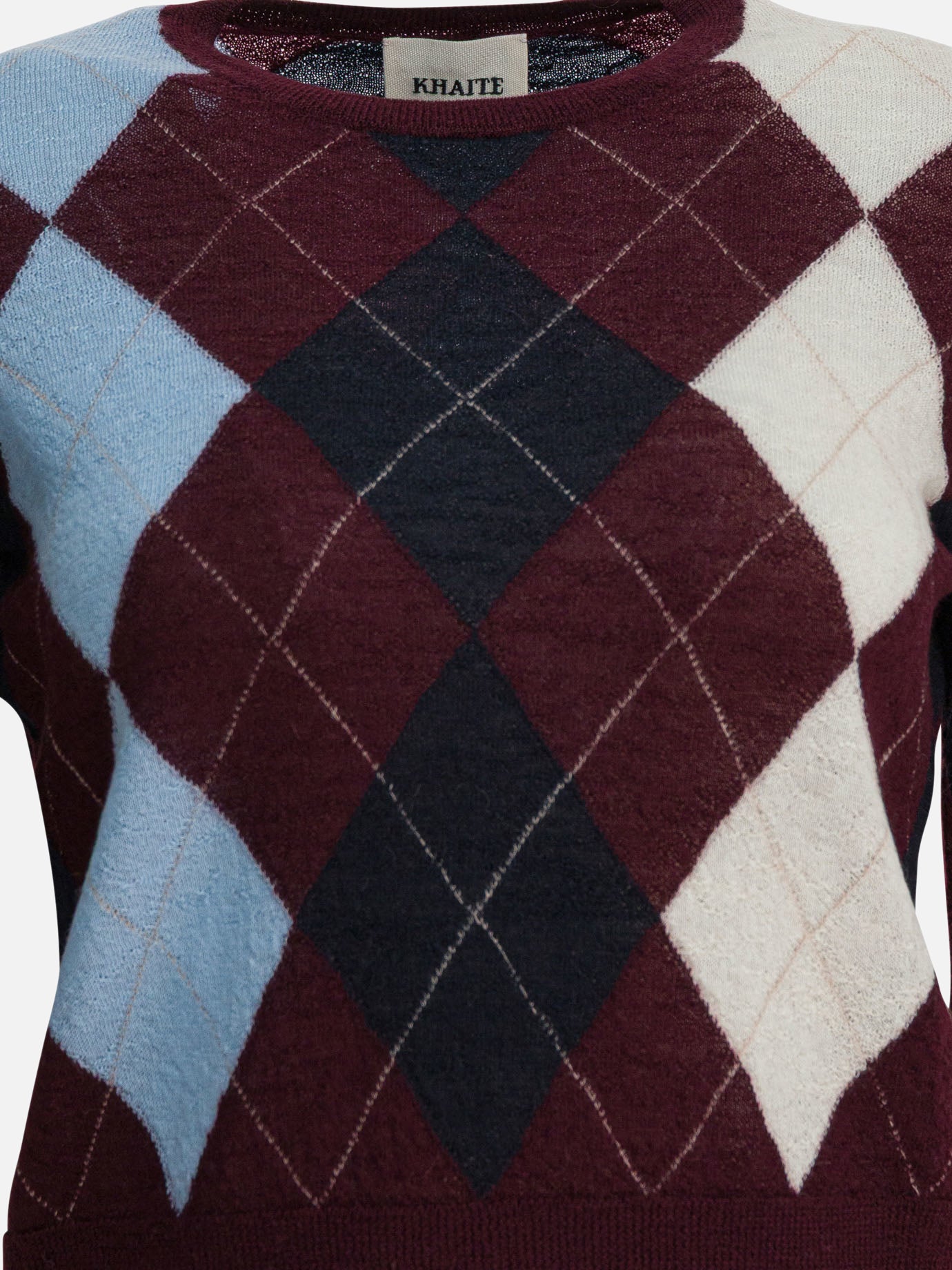 Crewneck sweaters Argyle  Bordeaux - Khaite Women | PDP | VIETTI Online Store | Zoom-Modal_3
