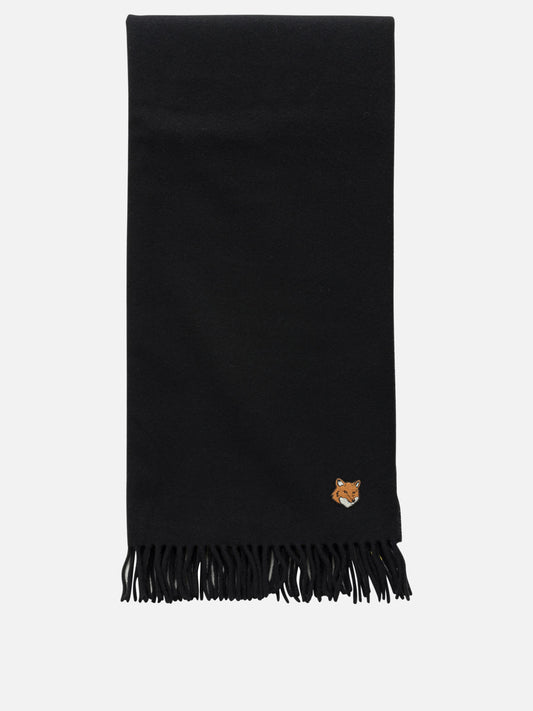 Fringed scarves Logo  Black - Maison Kitsuné Men | PLP | VIETTI Online Store 
