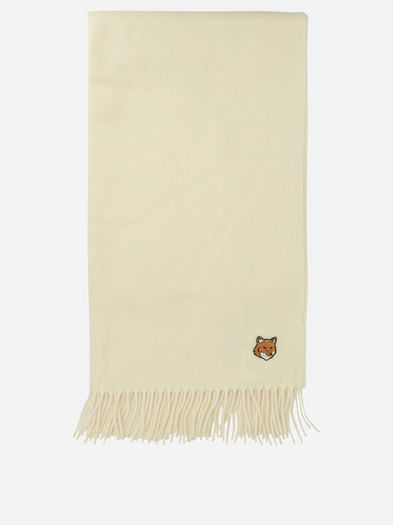 Fringed scarves Logo  White - Maison Kitsuné Men | PDP | VIETTI Online Store | thumbnail