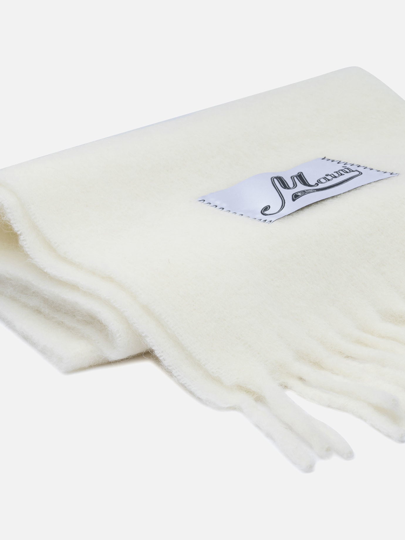 Fringed scarves 80% alpaca 20% polyamide  White - Marni Women | PDP | VIETTI Online Store | thumbnail_2