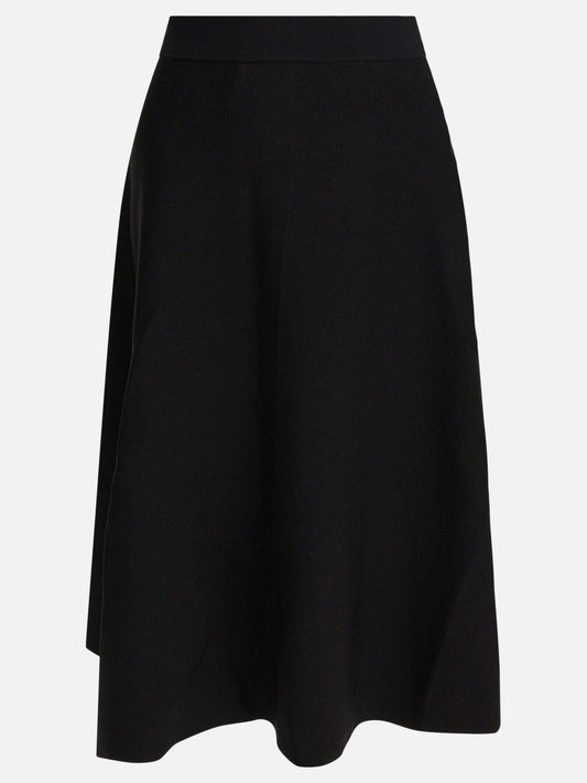 Max Mara Pure Flared midi skirt 17473173_S Black 1