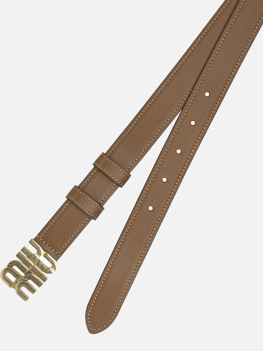 Miu Miu Leather belt 17112096_75 Brown 2
