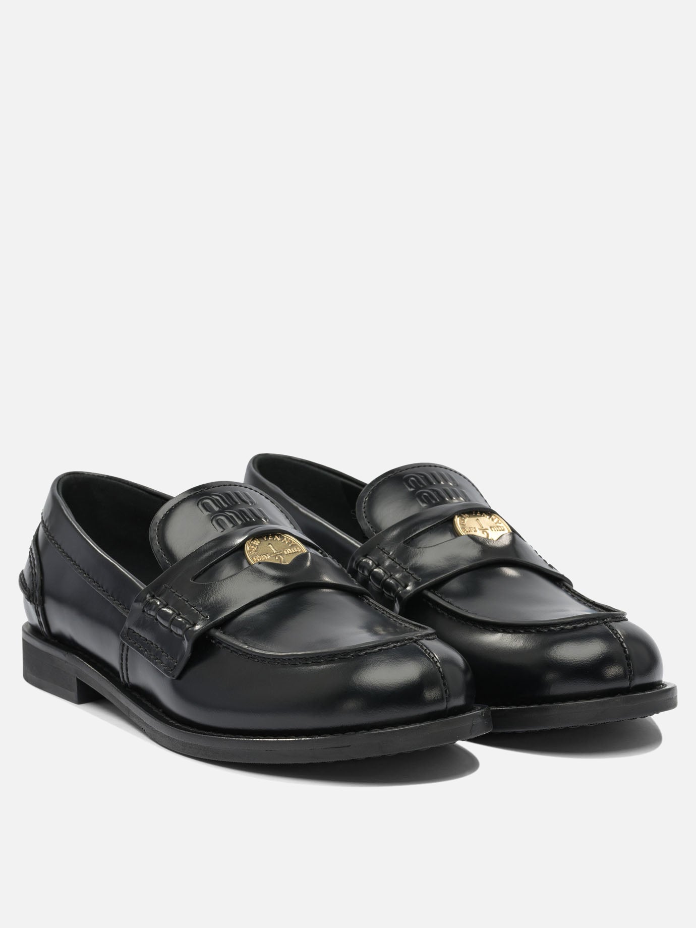 Loafers 100% calf leather - 100% rubber  Black - Miu Miu Women | PDP | VIETTI Online Store | thumbnail_2