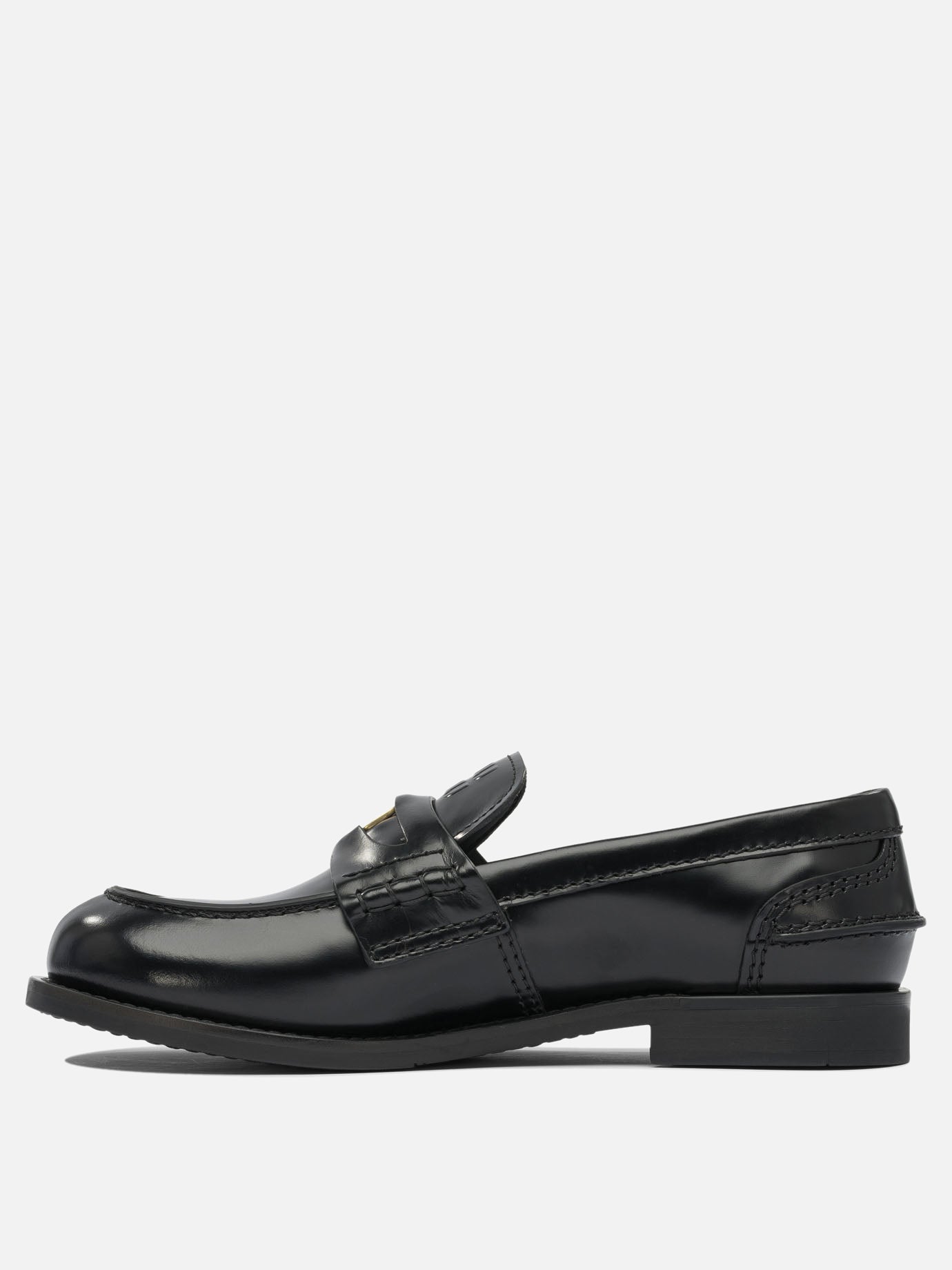Loafers 100% calf leather - 100% rubber  Black - Miu Miu Women | PDP | VIETTI Online Store | thumbnail_3
