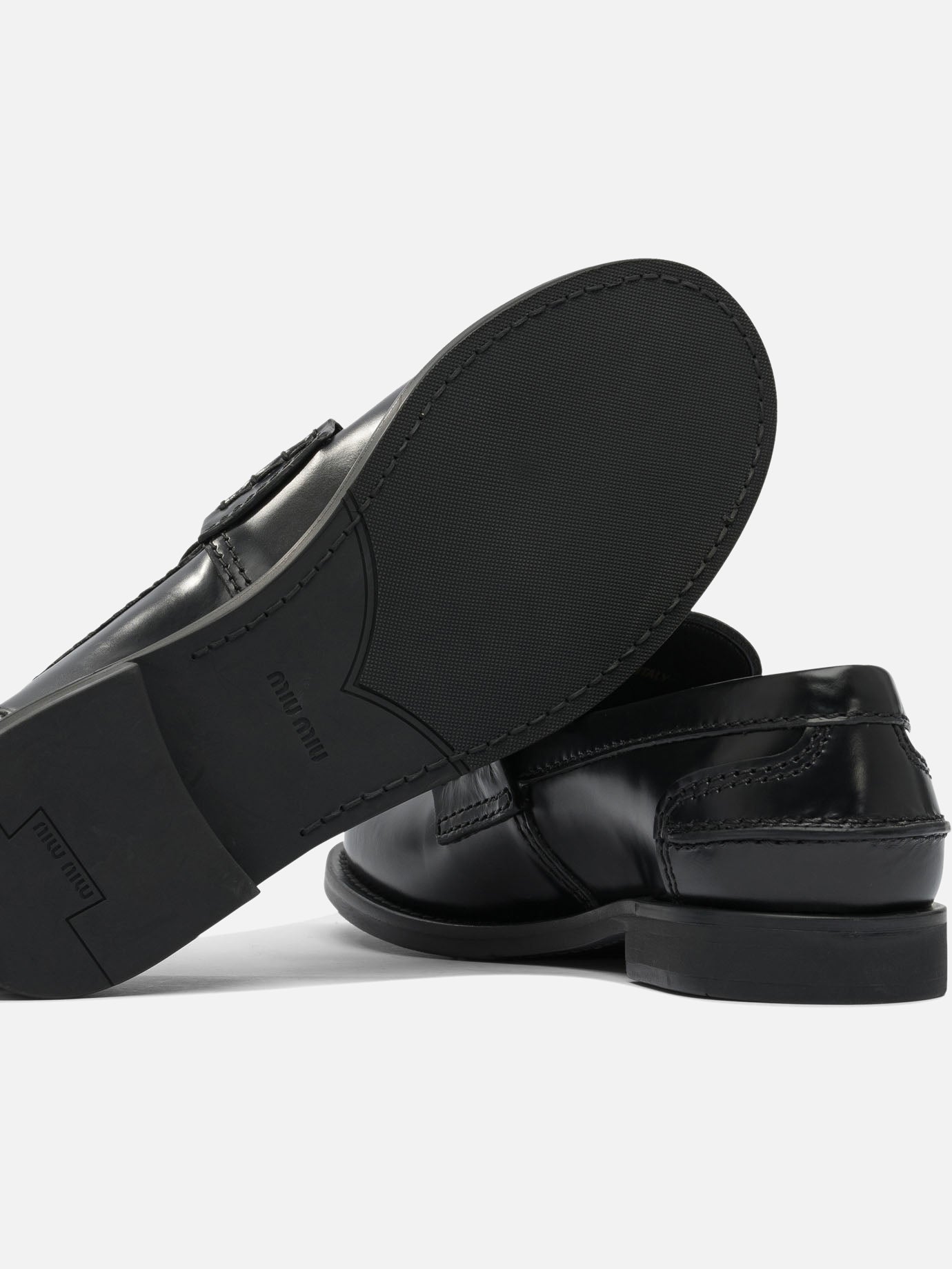 Loafers 100% calf leather - 100% rubber  Black - Miu Miu Women | PDP | VIETTI Online Store | thumbnail_5