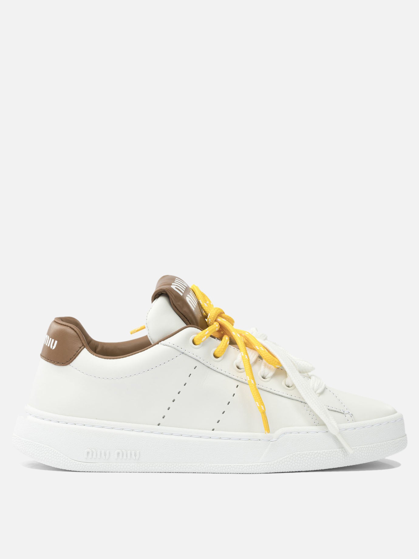 Low top sneakers 100% calf leather  White - Miu Miu Women | PDP | VIETTI Online Store | Zoom-Modal
