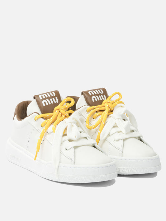 Low top sneakers 100% calf leather  White - Miu Miu Women | PDP | VIETTI Online Store | 2
