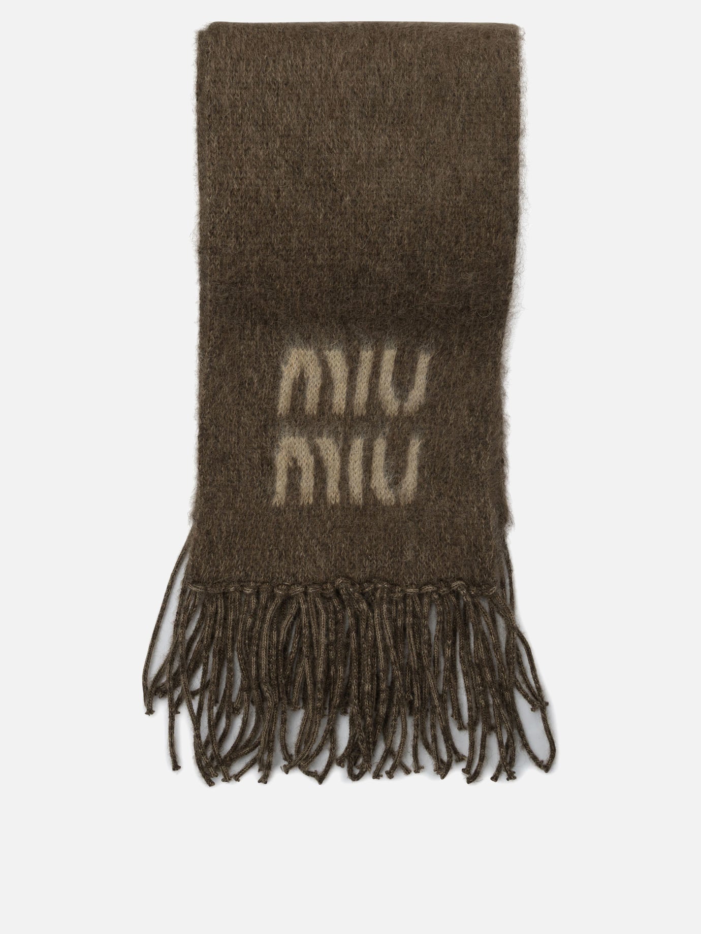 Fringed scarves 5FS062  Brown - Miu Miu Women | PDP | VIETTI Online Store | thumbnail