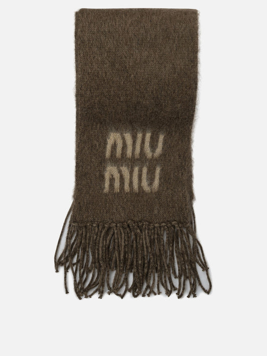 Fringed scarves 5FS062  Brown - Miu Miu Women | PDP | VIETTI Online Store 
