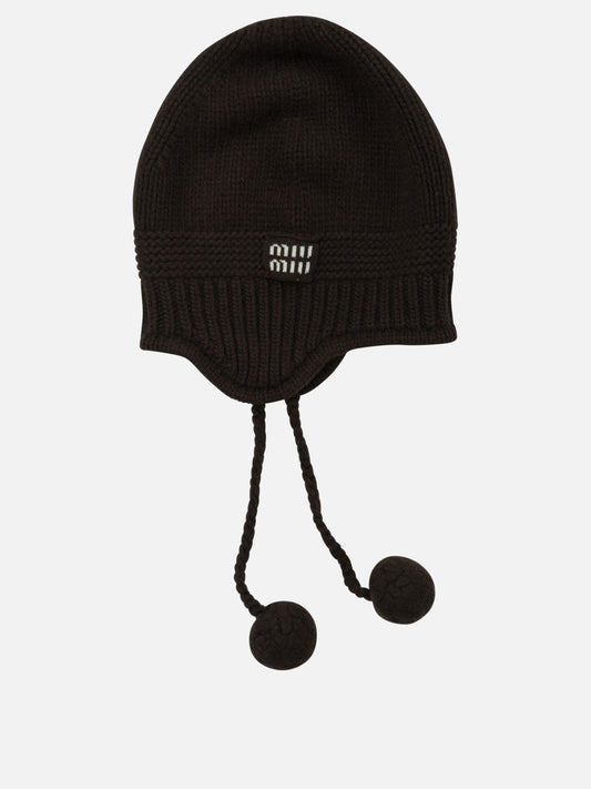 Beanies Logo  Brown - Miu Miu Women | PDP | VIETTI Online Store | 2
