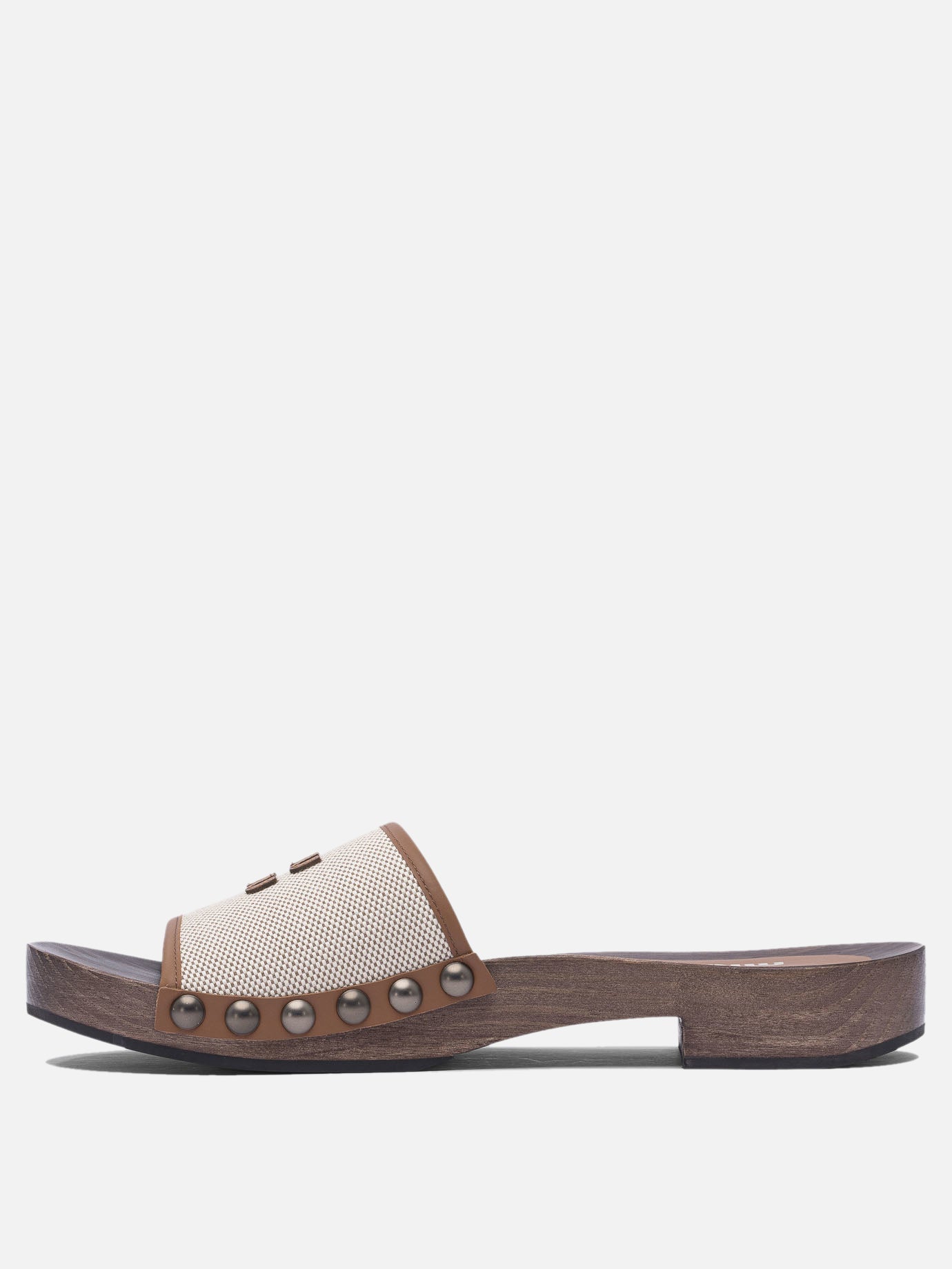 Flat sandals 100% cotton - 100% triplochiton sclero  Beige - Miu Miu Women | PDP | VIETTI Online Store | Zoom-Modal_3
