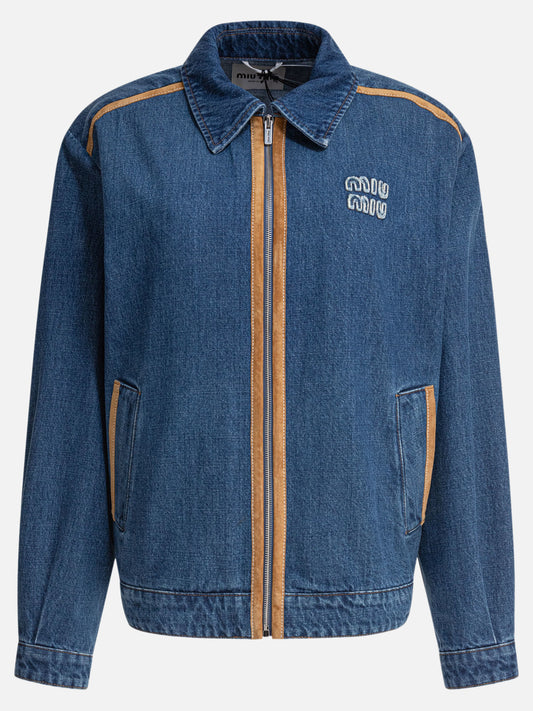 Overshirt jackets Logo  Light blue - Miu Miu Women | PLP | VIETTI Online Store 
