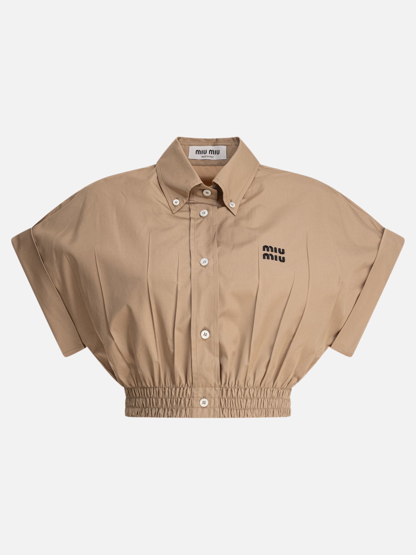 Crop tops Logo  Beige - Miu Miu Women | PDP | VIETTI Online Store | thumbnail