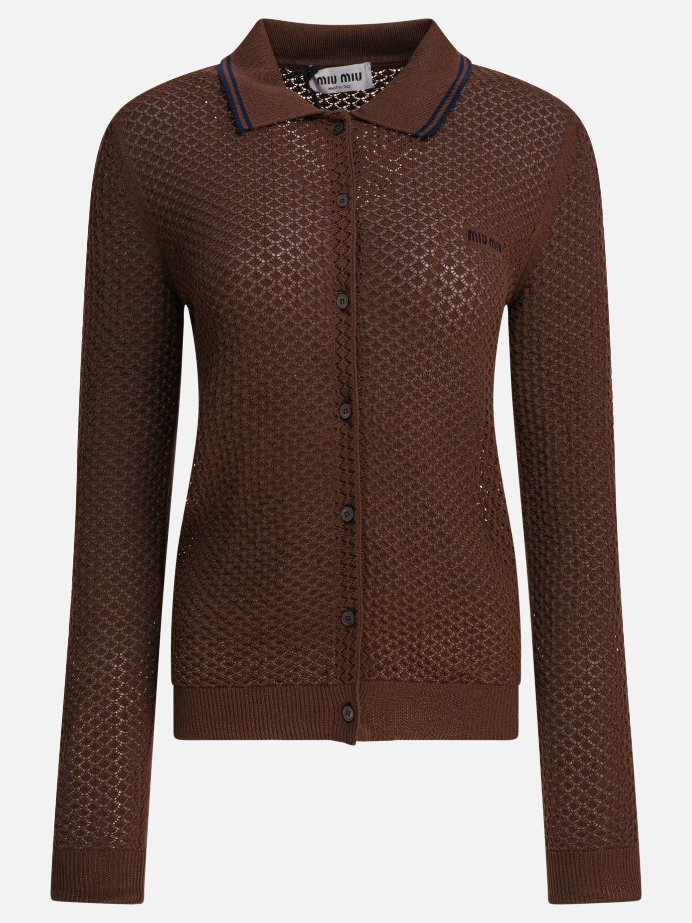 Miu Miu Cotton cardigan 13584549_38 Brown thumbnail_1