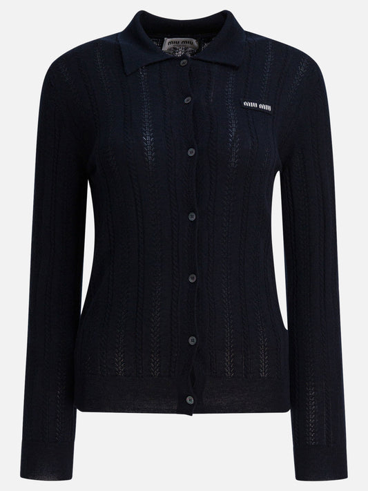 Cardigans Solid colour  Blue - Miu Miu Women | PLP | VIETTI Online Store 

