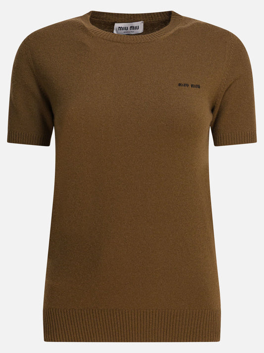 Crewneck sweaters Logo  Brown - Miu Miu Women | PDP | VIETTI Online Store 
