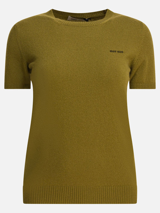 Crewneck sweaters Solid colour  Green - Miu Miu Women | PLP | VIETTI Online Store 
