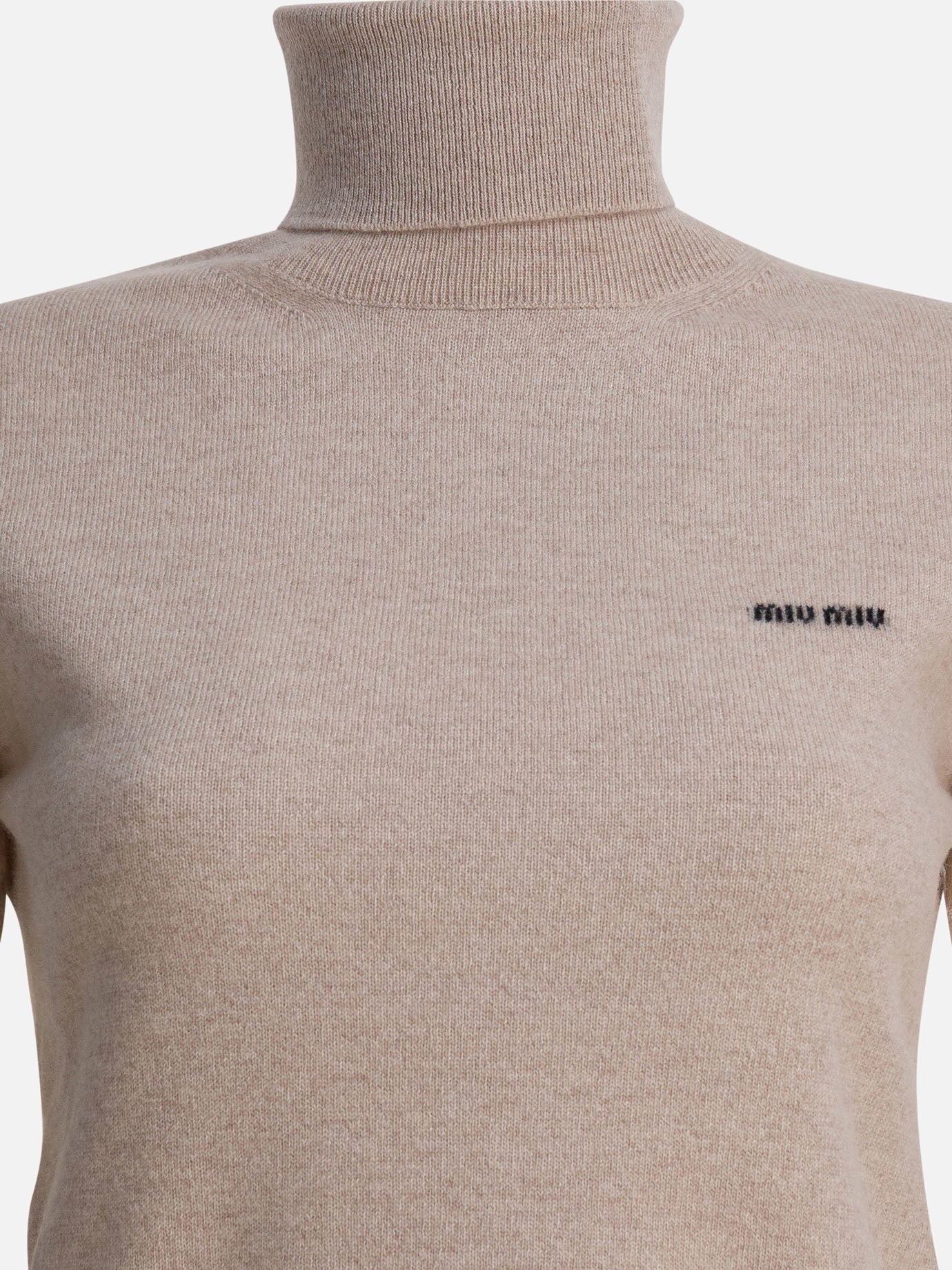Turtleneck sweaters Logo  Beige - Miu Miu Women | PDP | VIETTI Online Store | thumbnail_3