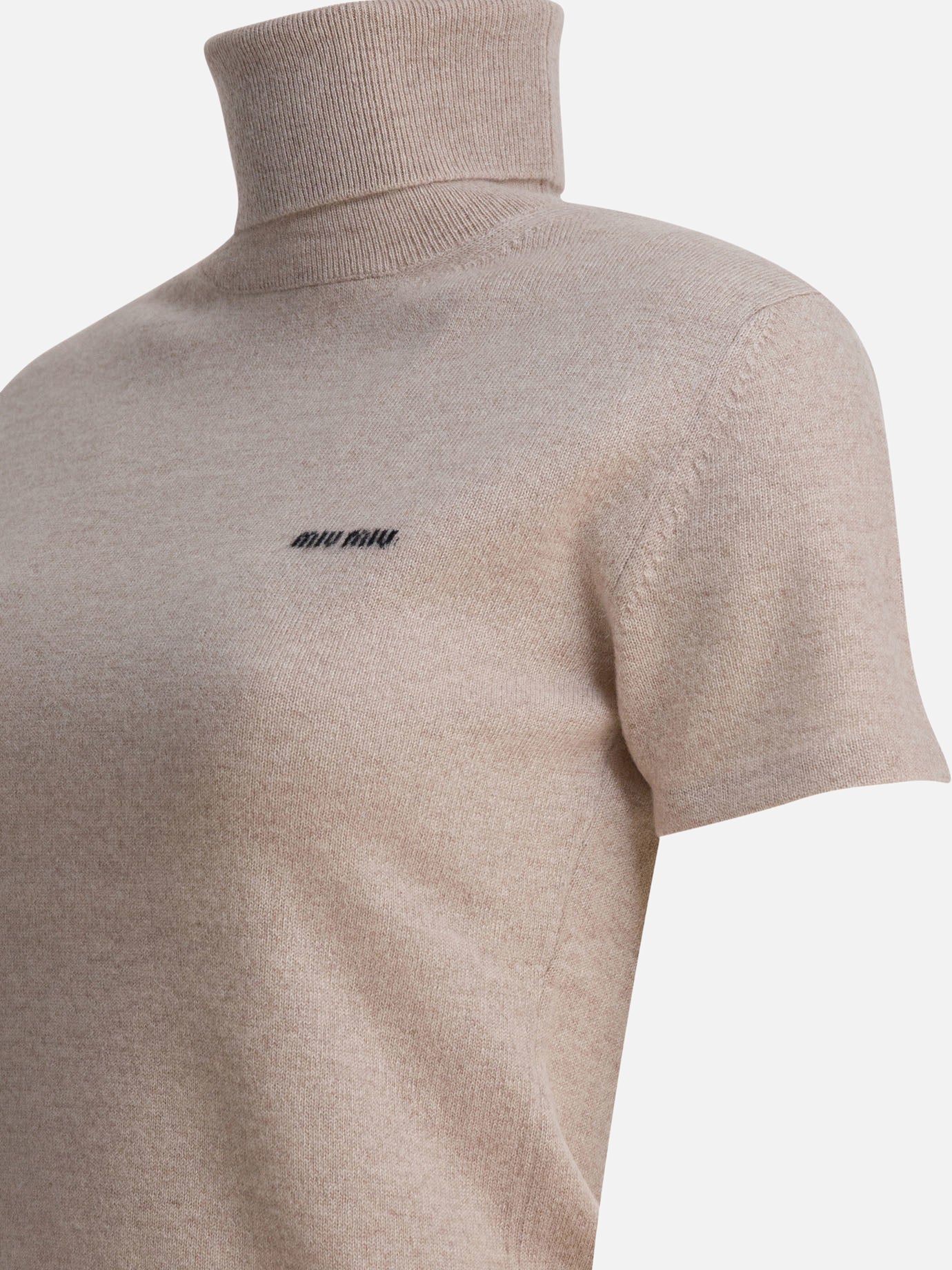 Turtleneck sweaters Logo  Beige - Miu Miu Women | PDP | VIETTI Online Store | Zoom-Modal_4
