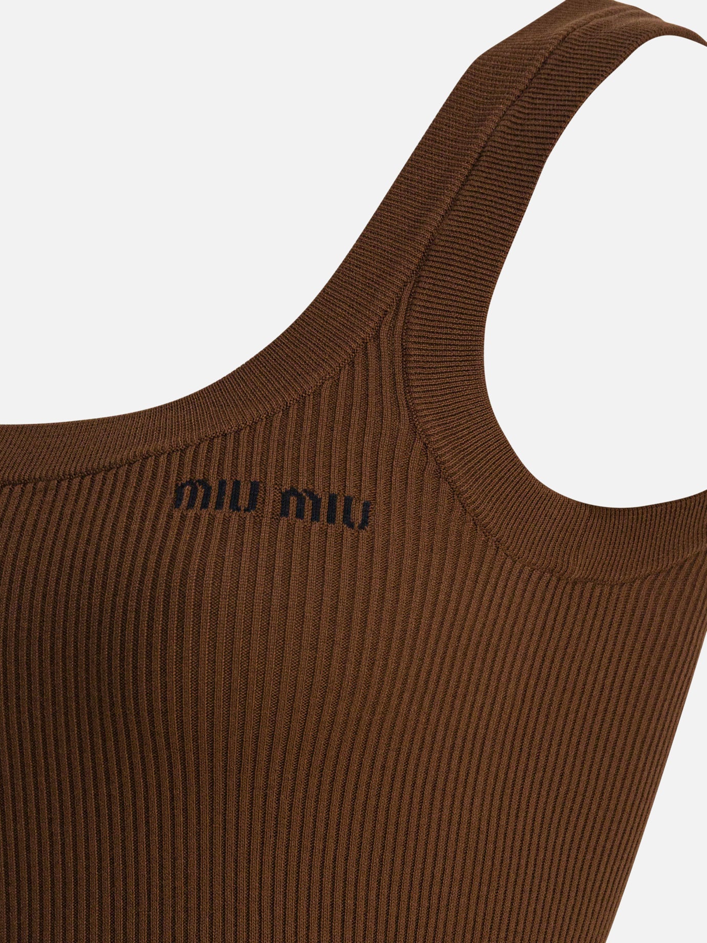 Tank tops Logo  Brown - Miu Miu Women | PDP | VIETTI Online Store | thumbnail_4