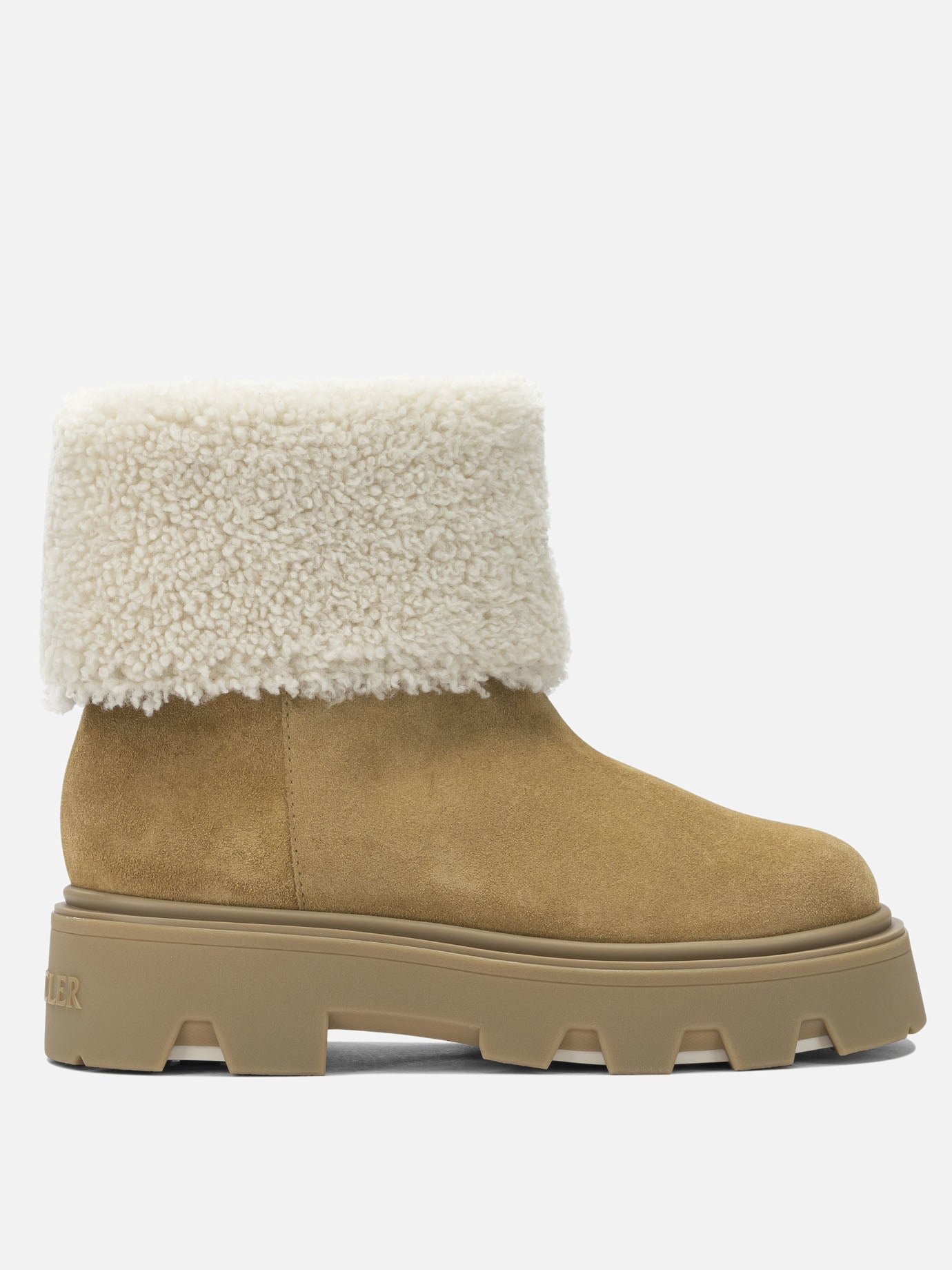 Pull-on boots 100% shearling - 100% rubber  Beige - Moncler Women | PDP | VIETTI Online Store | Zoom-Modal
