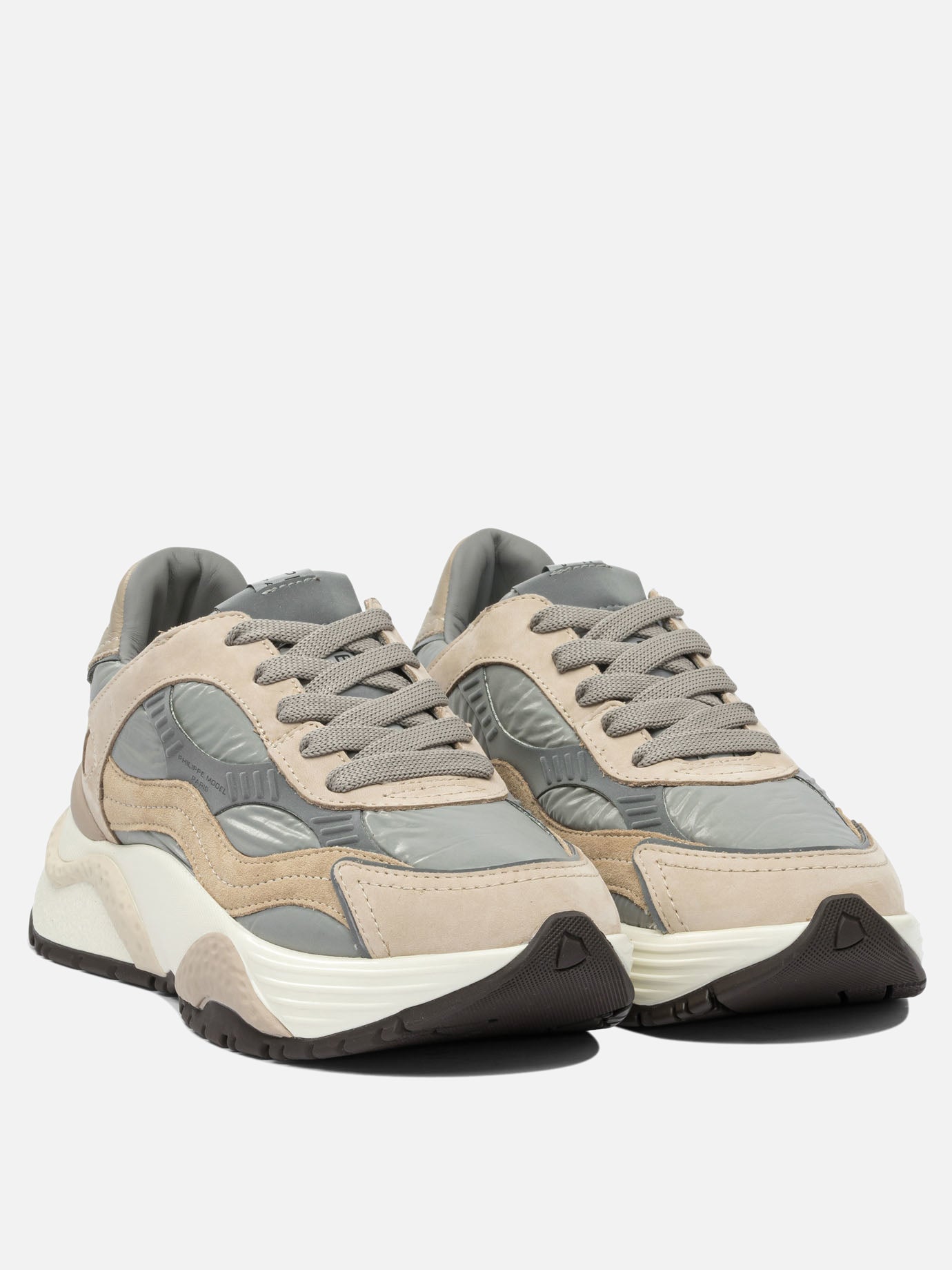 Low top sneakers 50% fabric 40% calf leather 10% goat leather - 100% rubber  Beige - Philippe Model Paris Women | PDP | VIETTI Online Store | Zoom-Modal_2
