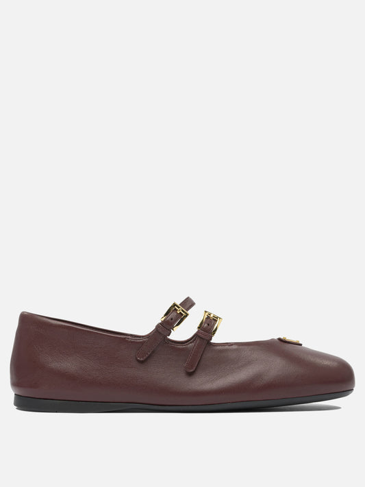 Mary Jane ballet flats 100% lamb leather - 100% rubber  Bordeaux - Prada Women | PLP | VIETTI Online Store 
