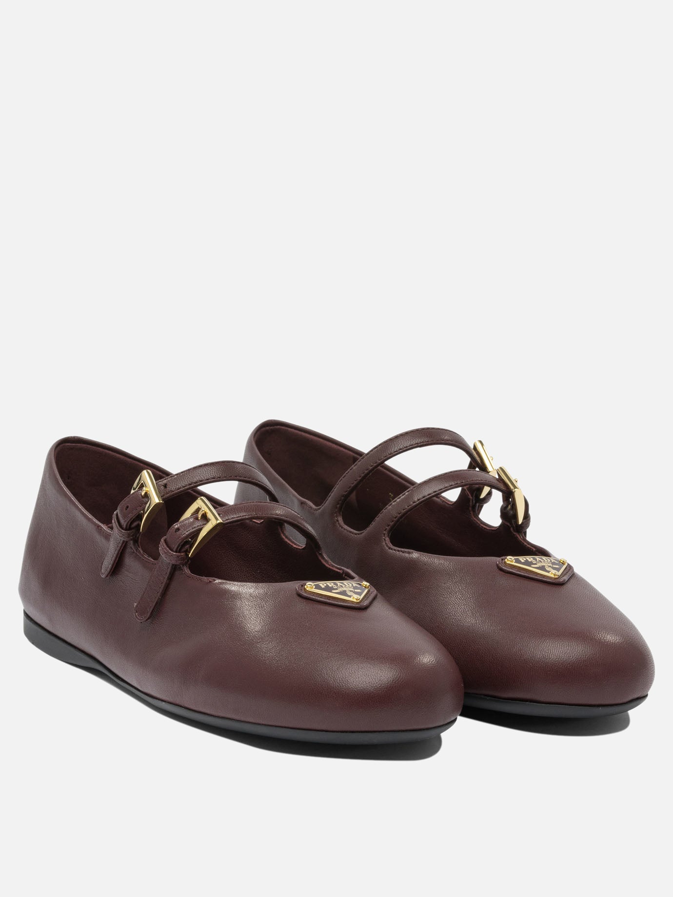 Mary Jane ballet flats 100% lamb leather - 100% rubber  Bordeaux - Prada Women | PDP | VIETTI Online Store | thumbnail_2
